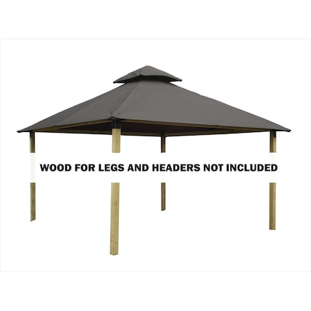 Acacia 12 sq. ft. Gazebo Roof Framing & Mounting Kit with Storm Gray Sundura Canopy AGK12-SD STORM GRAY